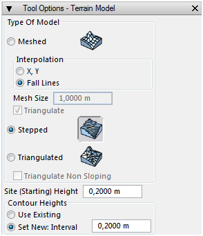 9 Tool Options Terrain Model